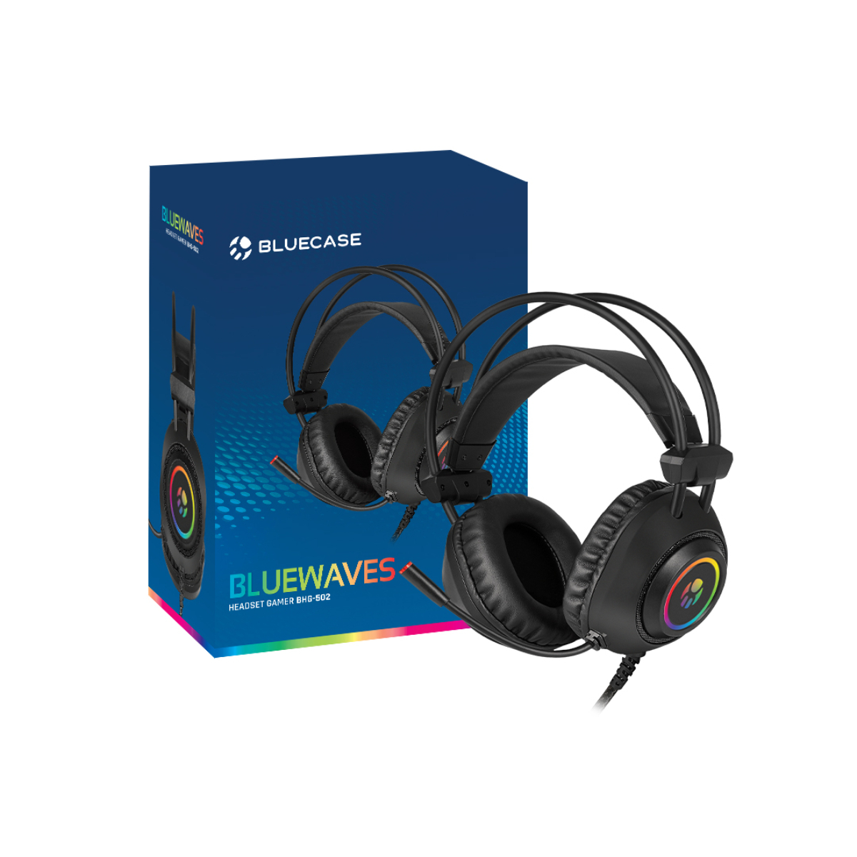 HEADSET GAMER C/ MICROFONE LED RGB BLUEWAVES - 1