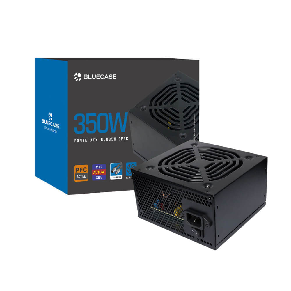 FONTE DE ALIMENTAÇÃO ATX 350W PFC ATIVO (BLU350-EPFC) - BLUECASE - 1