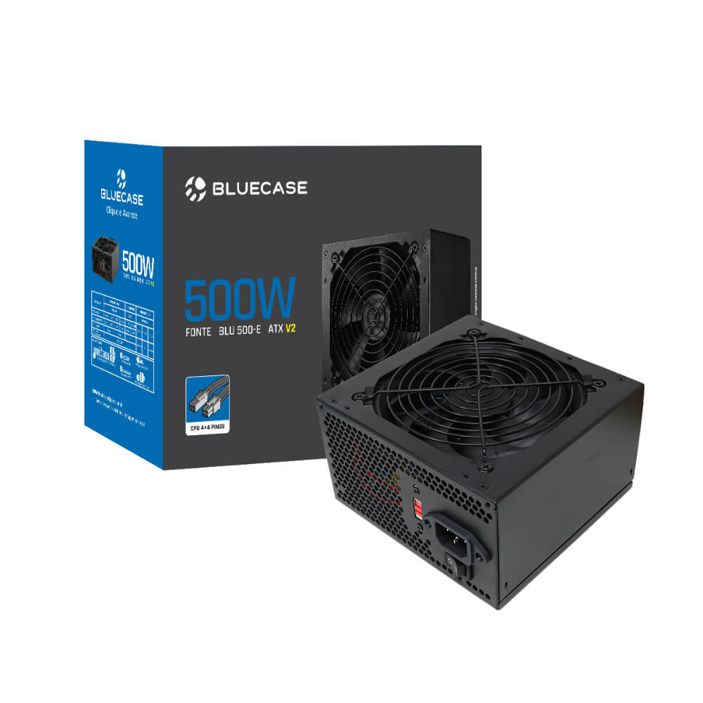 FONTE DE ALIMENTAÇÃO ATX 500W (BLU500-E V2 ATX) - BLUECASE - 1