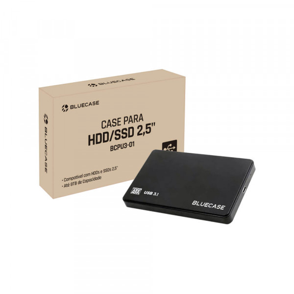 CASE PARA HD/SSD 2,5" SATA USB 3.0 BCPU3-01 - BLUECASE